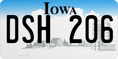 IA license plate DSH206