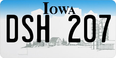 IA license plate DSH207