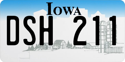 IA license plate DSH211
