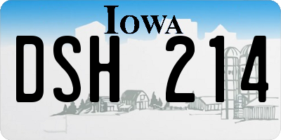 IA license plate DSH214