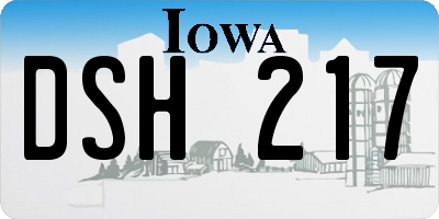 IA license plate DSH217