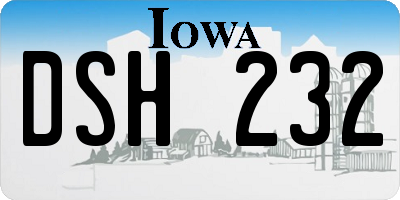 IA license plate DSH232