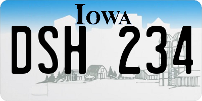 IA license plate DSH234