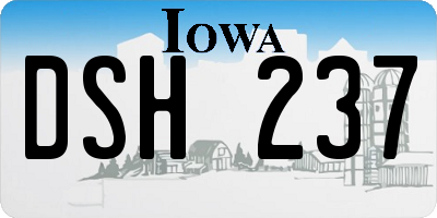 IA license plate DSH237