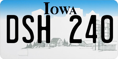 IA license plate DSH240