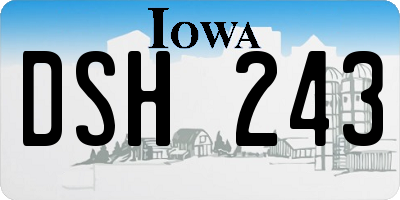 IA license plate DSH243