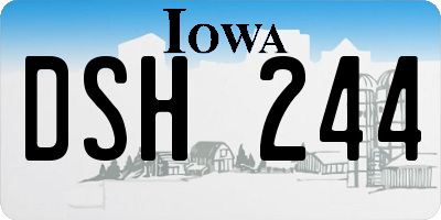IA license plate DSH244