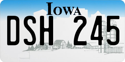 IA license plate DSH245