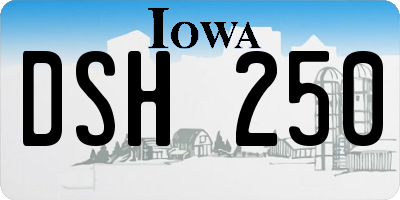 IA license plate DSH250