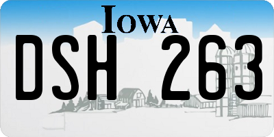 IA license plate DSH263