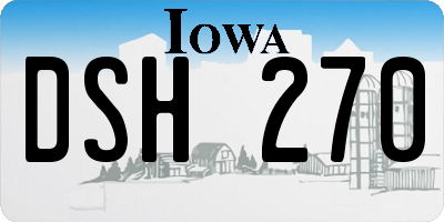 IA license plate DSH270