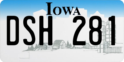 IA license plate DSH281