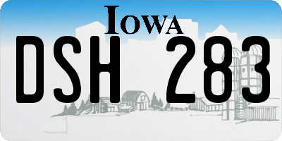 IA license plate DSH283