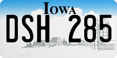IA license plate DSH285