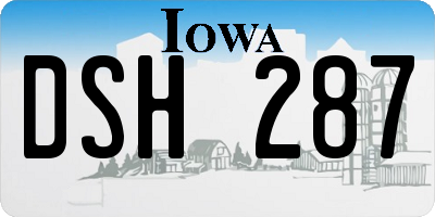 IA license plate DSH287