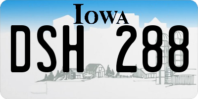 IA license plate DSH288
