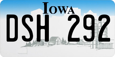 IA license plate DSH292
