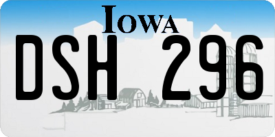 IA license plate DSH296