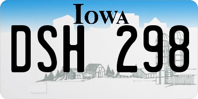 IA license plate DSH298