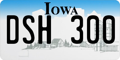 IA license plate DSH300