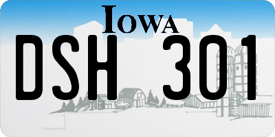 IA license plate DSH301