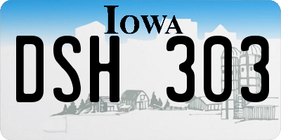 IA license plate DSH303