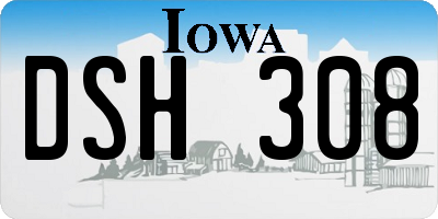 IA license plate DSH308