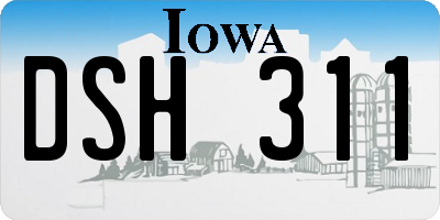 IA license plate DSH311