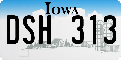 IA license plate DSH313