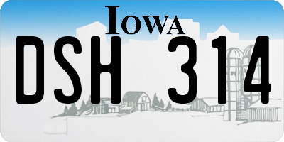 IA license plate DSH314