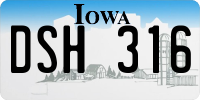 IA license plate DSH316