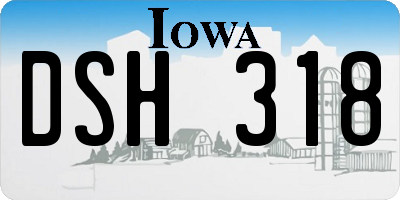 IA license plate DSH318