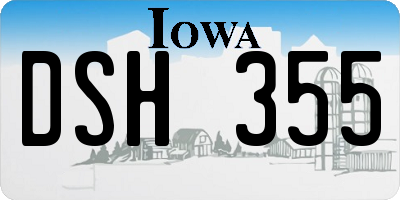 IA license plate DSH355