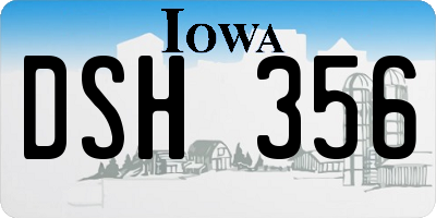 IA license plate DSH356