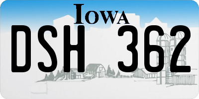 IA license plate DSH362