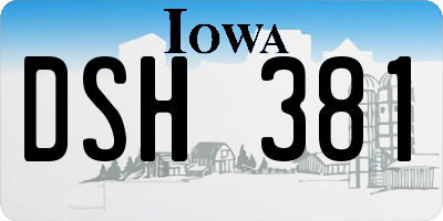 IA license plate DSH381