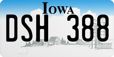 IA license plate DSH388