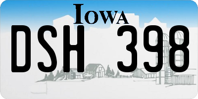 IA license plate DSH398