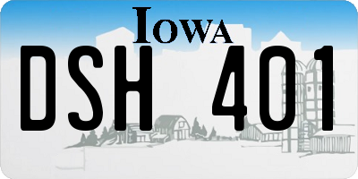 IA license plate DSH401