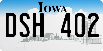 IA license plate DSH402