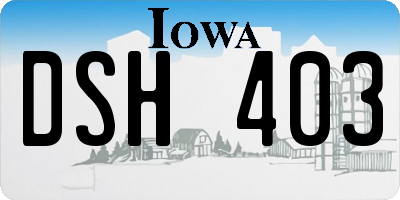 IA license plate DSH403