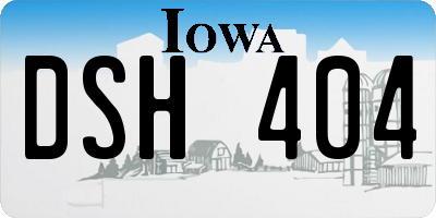 IA license plate DSH404