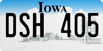 IA license plate DSH405