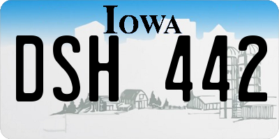 IA license plate DSH442