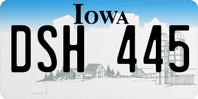 IA license plate DSH445