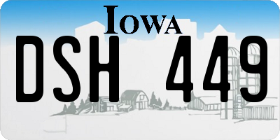 IA license plate DSH449