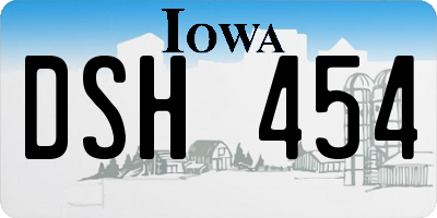 IA license plate DSH454