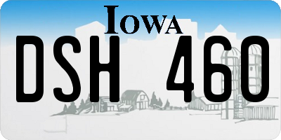 IA license plate DSH460