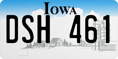 IA license plate DSH461