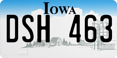 IA license plate DSH463